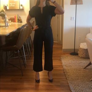 Cropped Black Jumpsuit